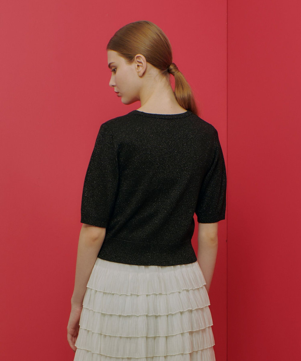 LOULOU WILLOUGHBY 【LOULOU WILLOUGHBY】ラメメランジェプルオーバー ブラック (95)