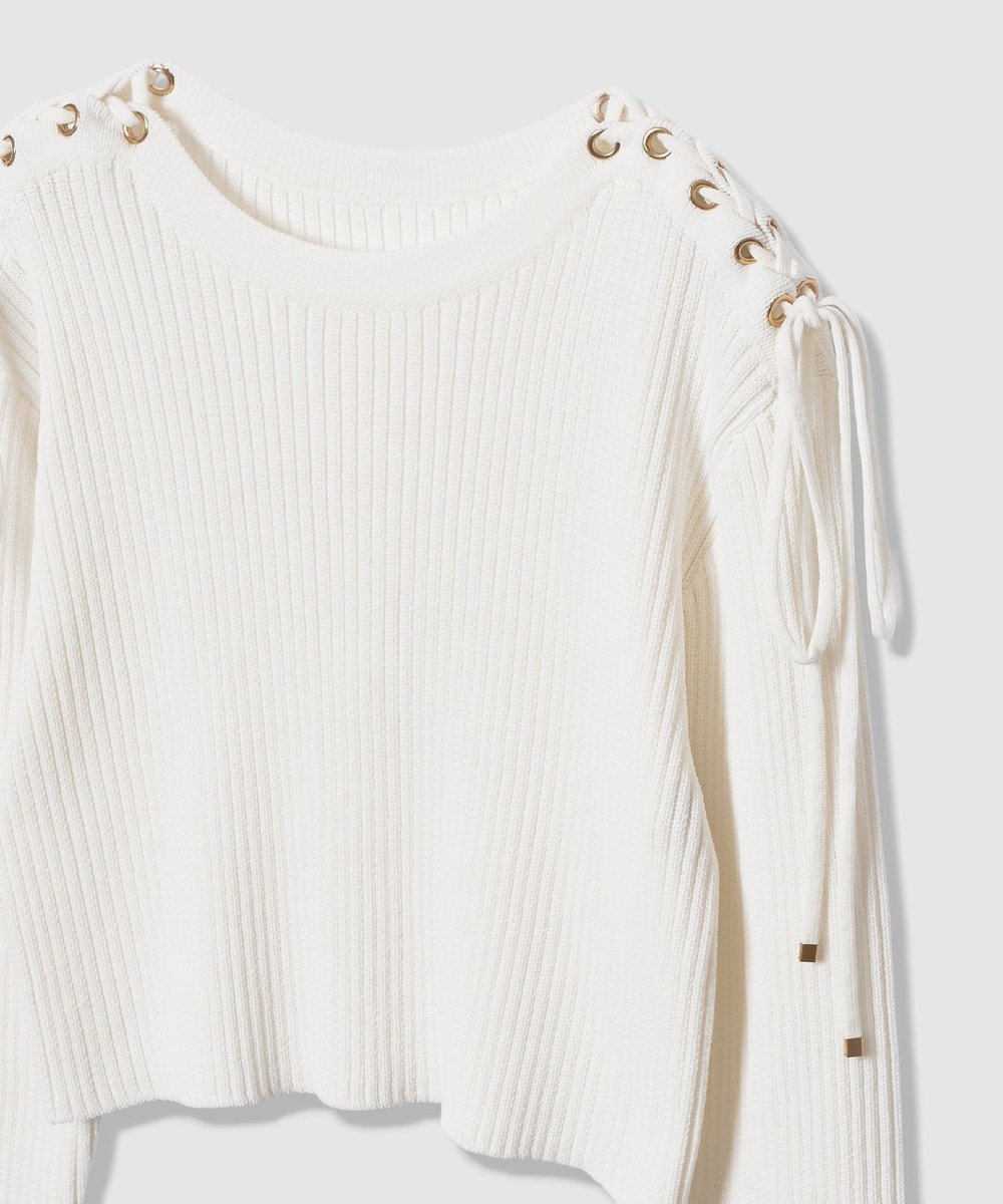 LOULOU WILLOUGHBY 【LOULOU WILLOUGHBY】レースアップショルダープルオーバー オフホワイト (02)