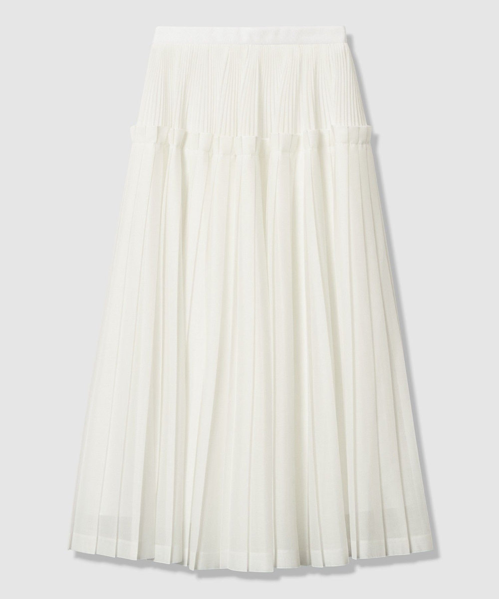 LOULOU WILLOUGHBY 【LOULOU WILLOUGHBY】カールマイヤープリーツスカート ホワイト (01)