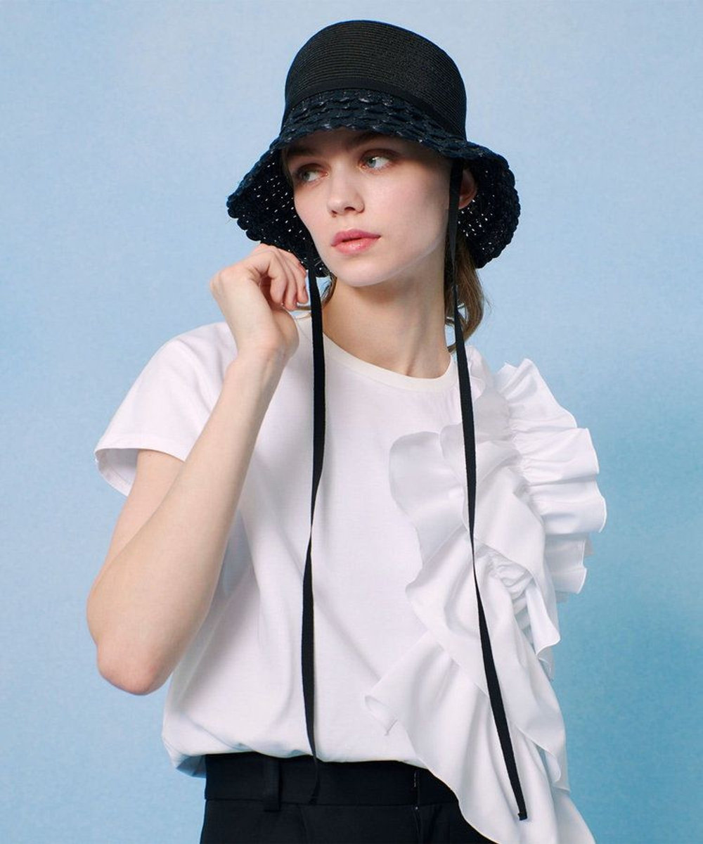 LOULOU WILLOUGHBY 【LOULOU WILLOUGHBY】ギャザーレイヤーTシャツ オフホワイト (02)