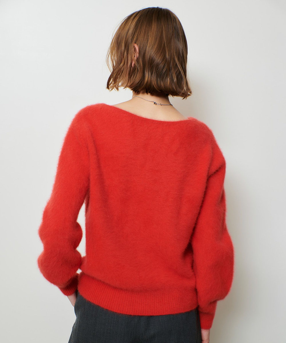 allureville カシミヤブレンドファー加工Ｖプルオーバー オレンジ (31)