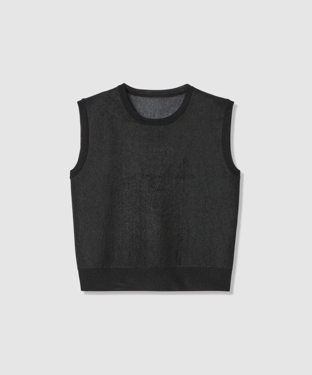 LOULOU WILLOUGHBY 【LOULOU WILLOUGHBY】シアージャガードプルオーバー ブラック (95)