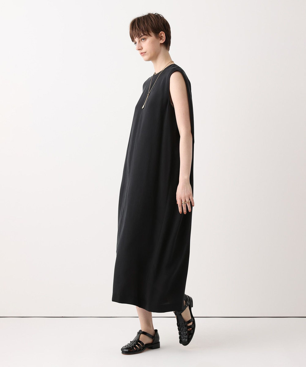 allureville キュプラフィブリルＡラインワンピース ブラック (95)