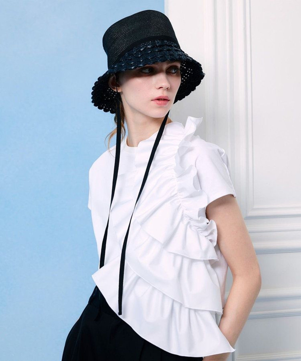 LOULOU WILLOUGHBY 【LOULOU WILLOUGHBY】ギャザーレイヤーTシャツ オフホワイト (02)