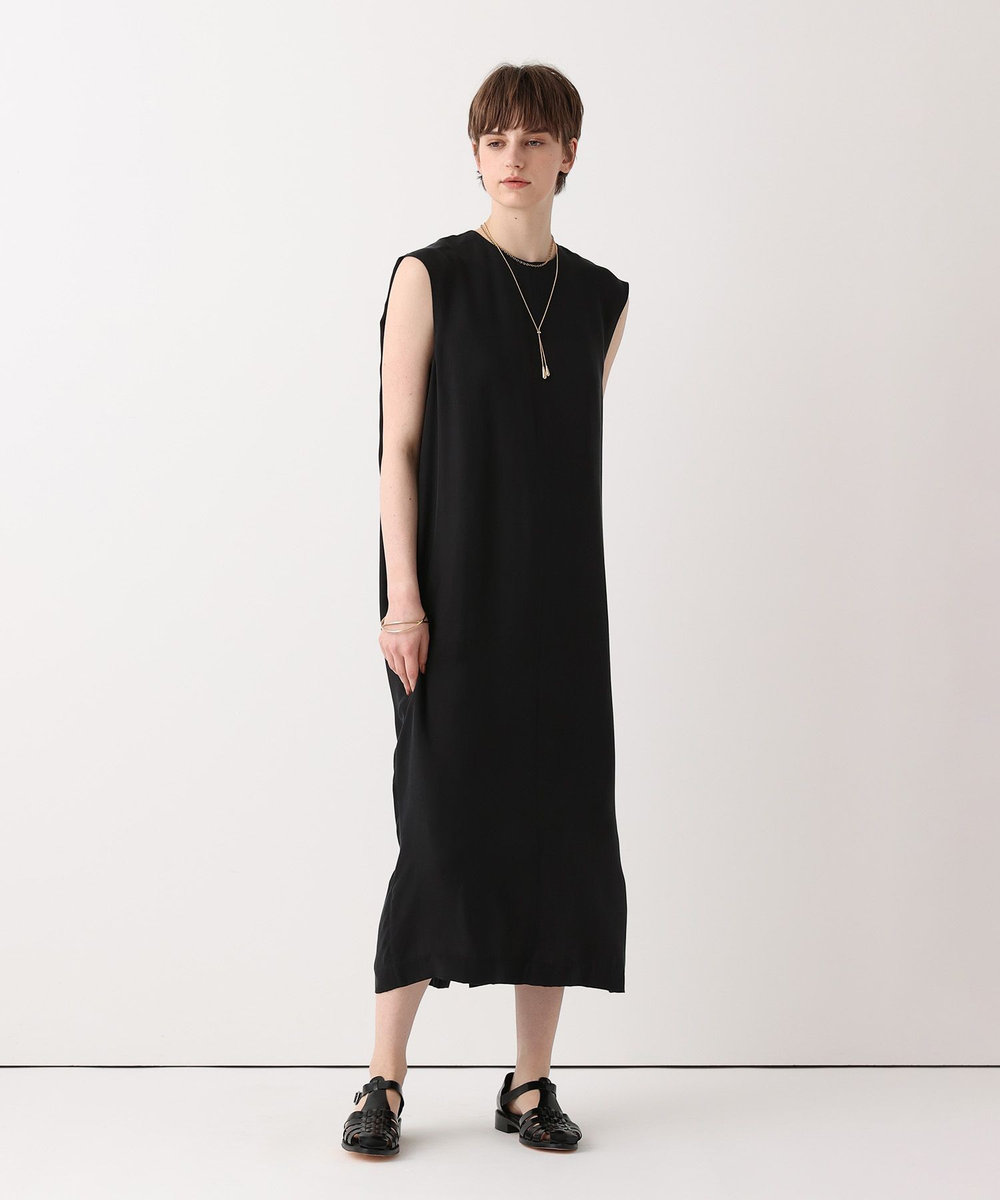 allureville キュプラフィブリルＡラインワンピース ブラック (95)