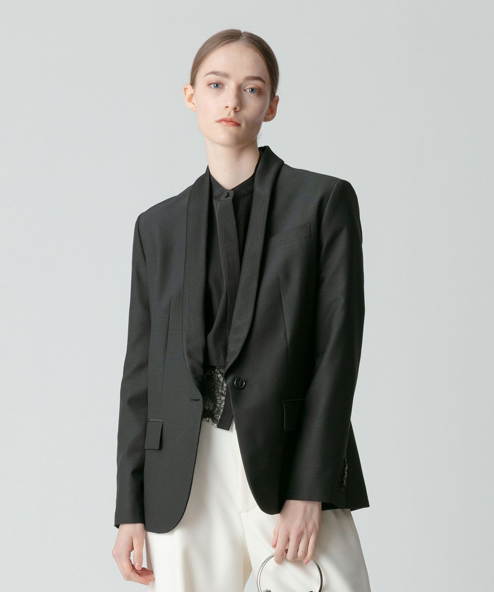 ウールシルクシャンタンタキシードジャケット|allureville OFFICIAL