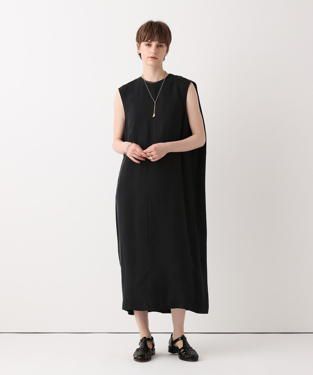 allureville キュプラフィブリルＡラインワンピース ブラック (95)