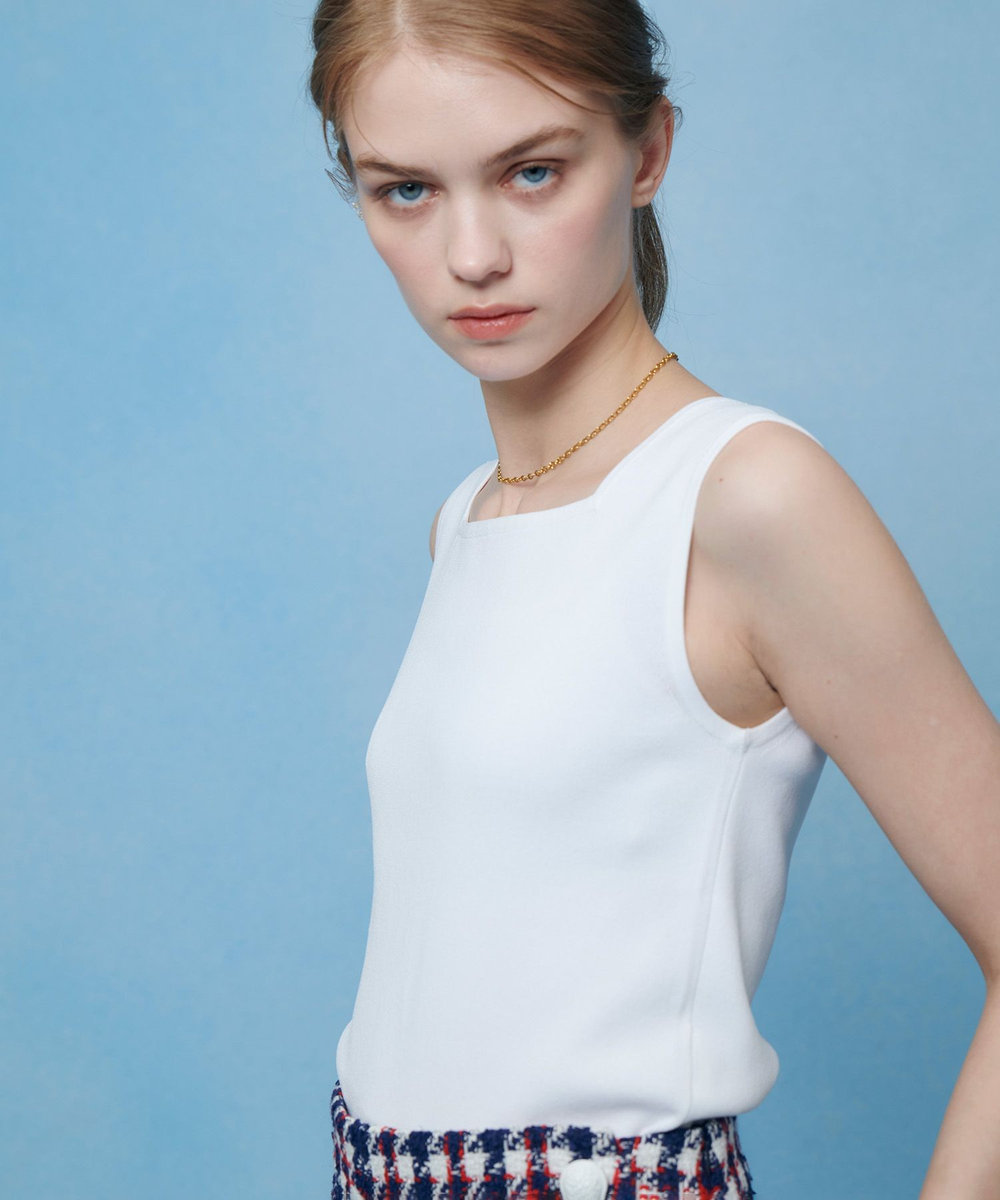 LOULOU WILLOUGHBY 【LOULOU WILLOUGHBY】スクエアタンクトップ オフホワイト (02)