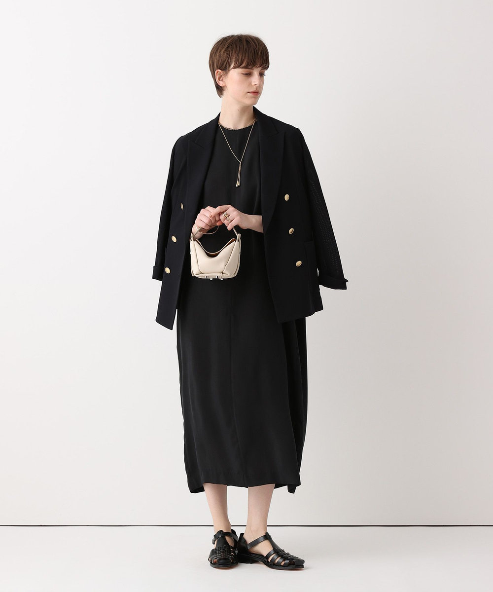 allureville キュプラフィブリルＡラインワンピース ブラック (95)