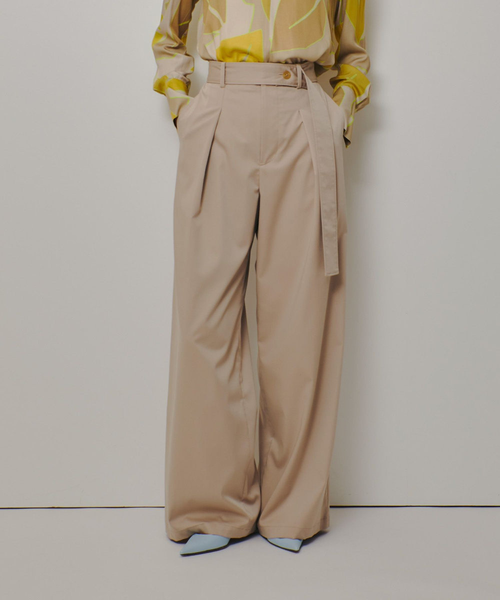 サテンストレッチベルテッドパンツ|allureville OFFICIAL SITE