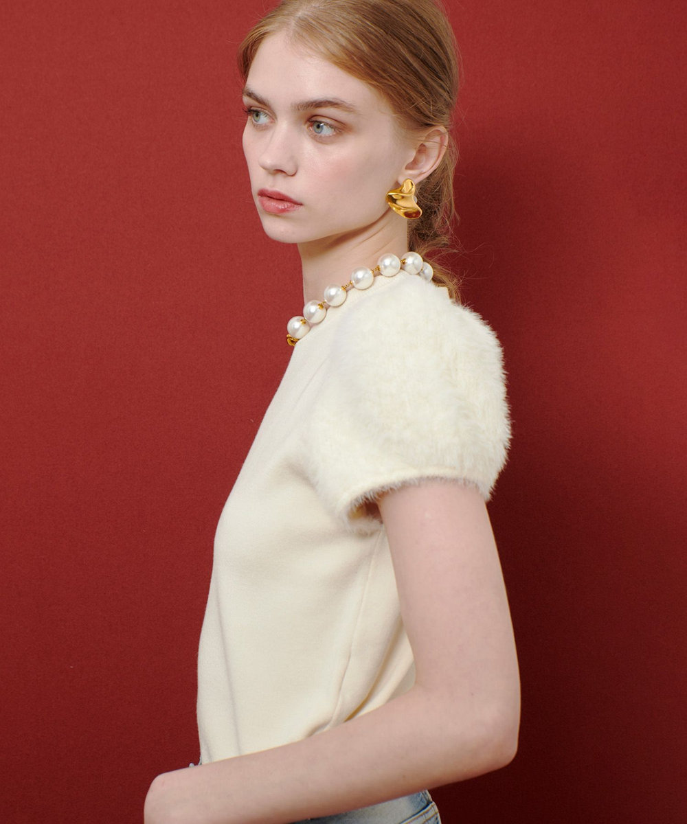 LOULOU WILLOUGHBY WEB限定【LOULOU WILLOUGHBY】フェザースリーブプルオーバー オフホワイト (02)