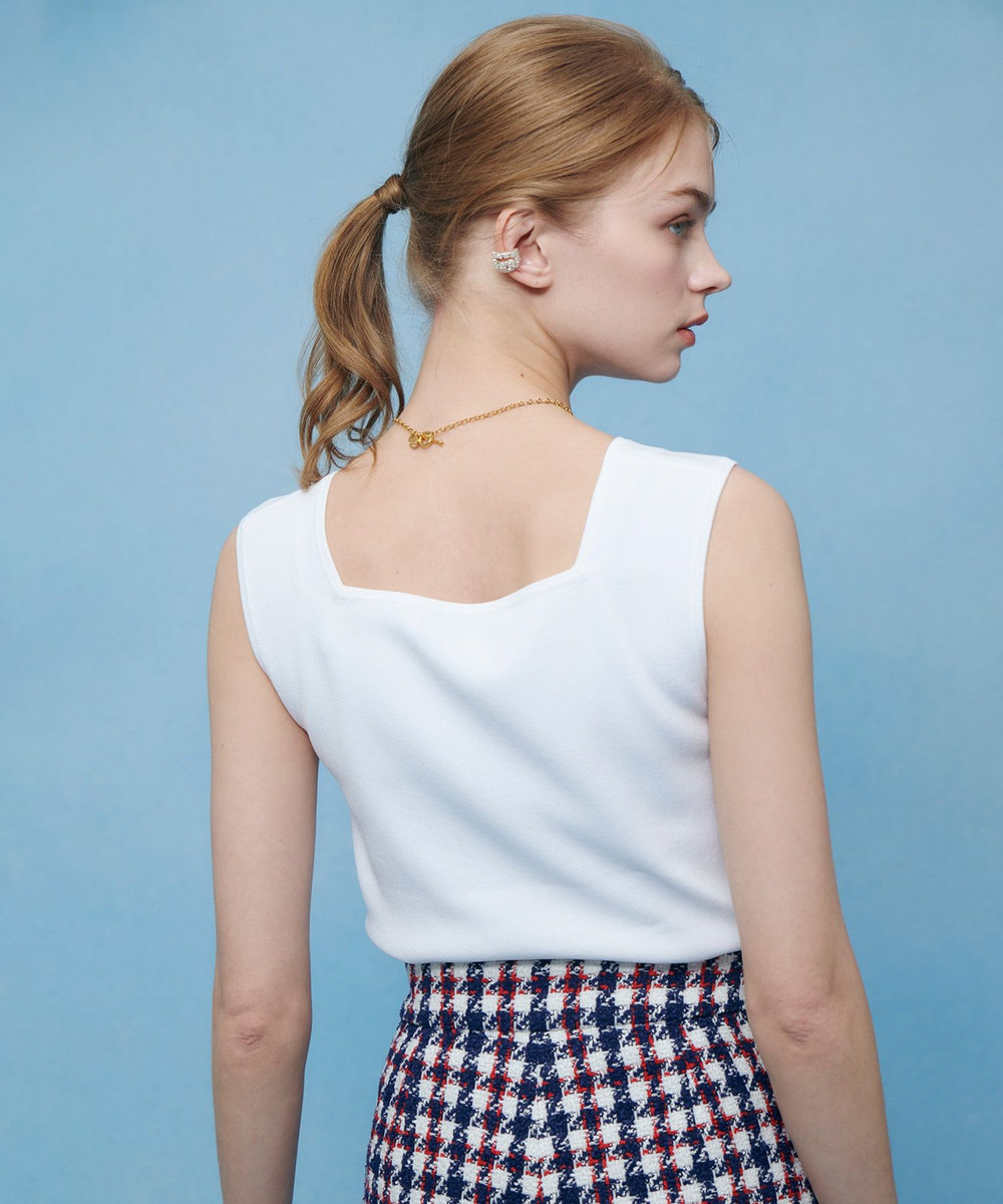 LOULOU WILLOUGHBY 【LOULOU WILLOUGHBY】スクエアタンクトップ オフホワイト (02)