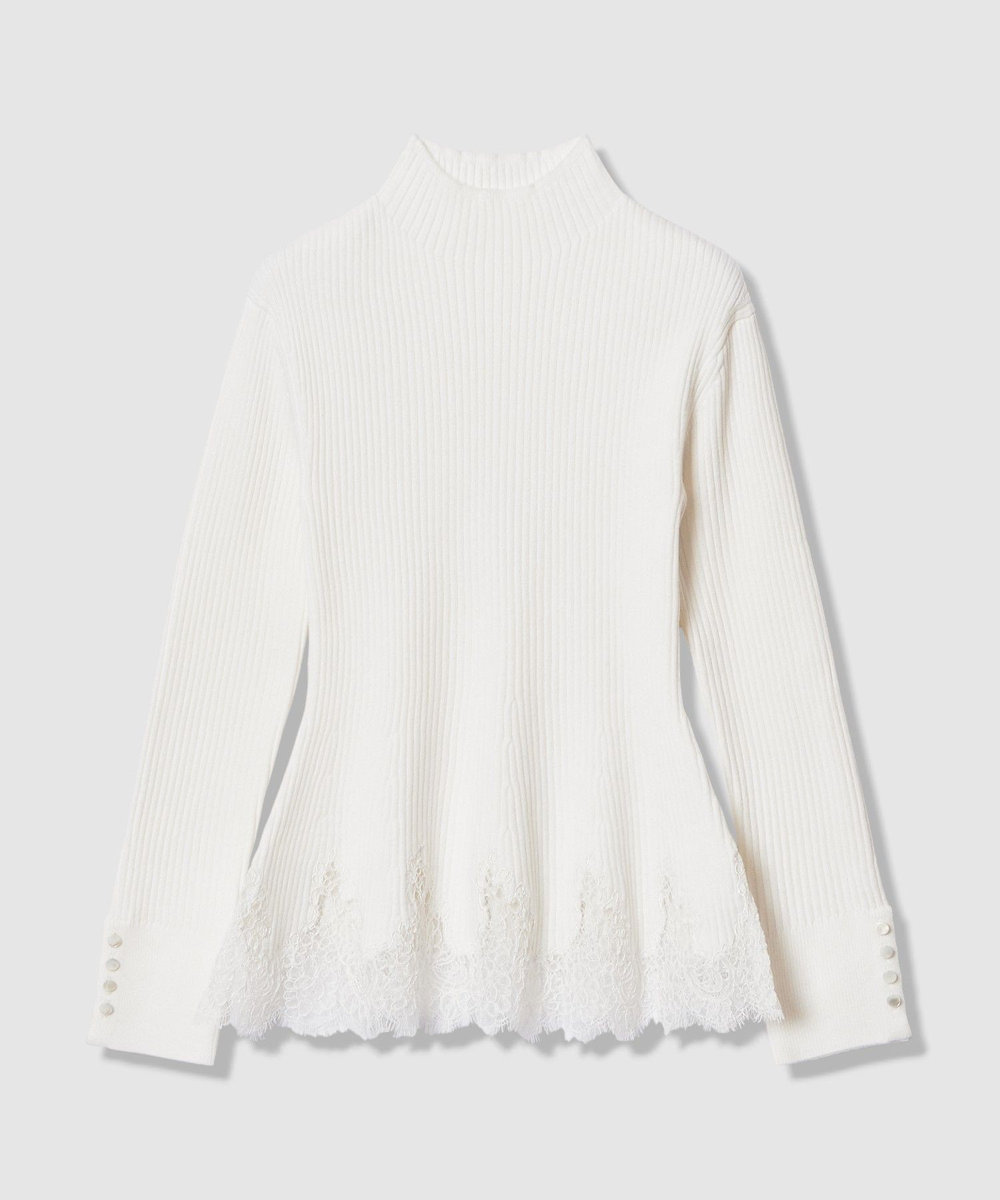 allureville レースドッキングリブプルオーバー アイボリー (04)