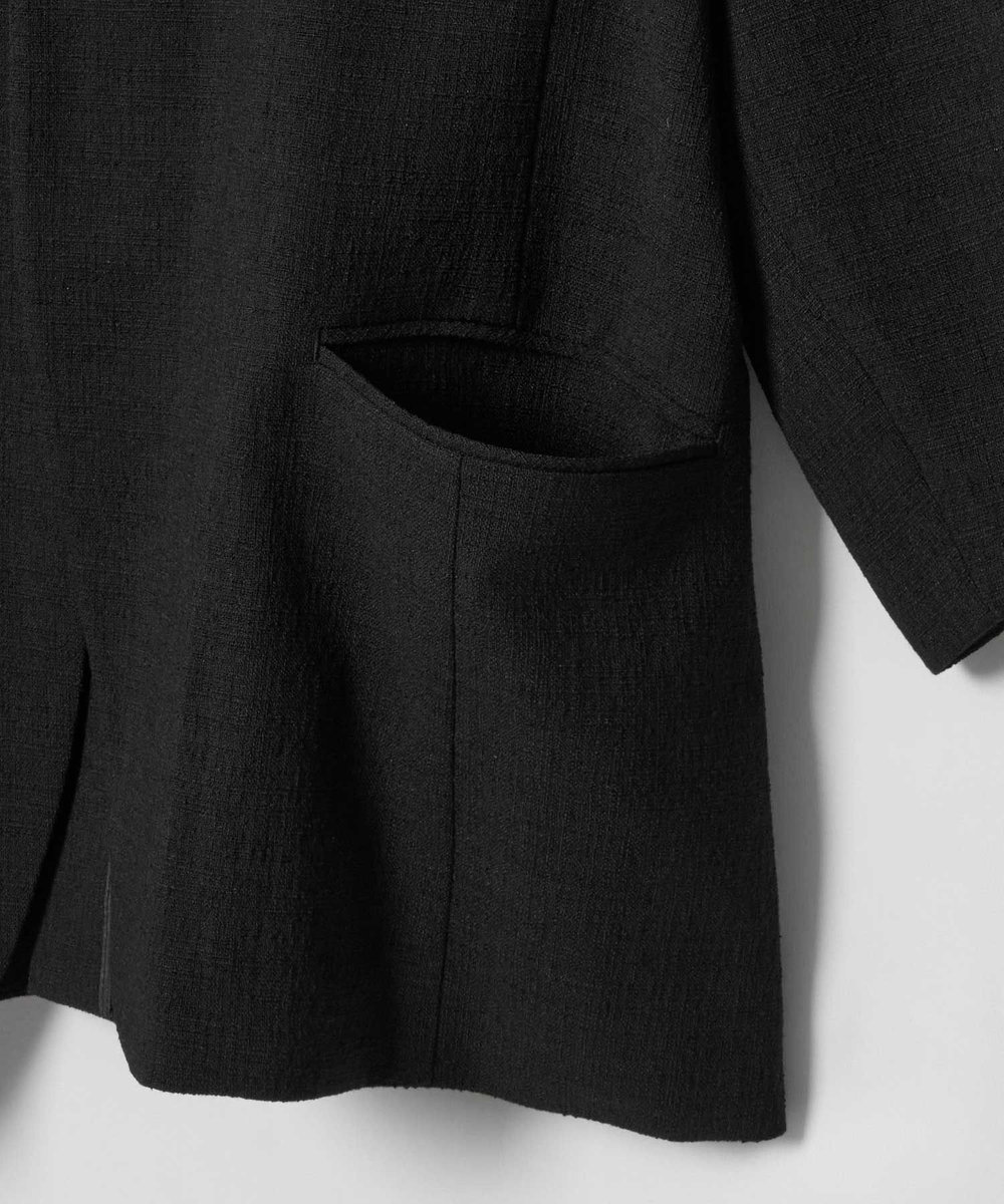 allureville 【ATELIER Line】ハーフスリーブカラーレスジャケット ブラック (95)