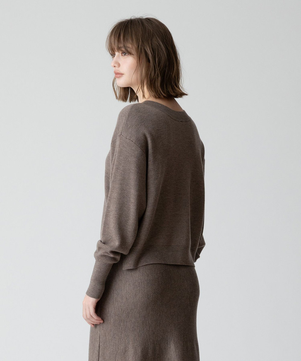 allureville 【セットアップ対応可能】ウールスムース2WAYネックプルオーバー モカ (85)