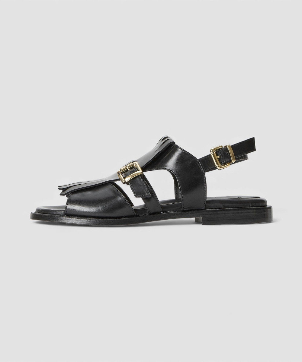 buying 【LUCA GROSSI(ルカ グロッシ)】TASSEL SANDAL ブラック (95)