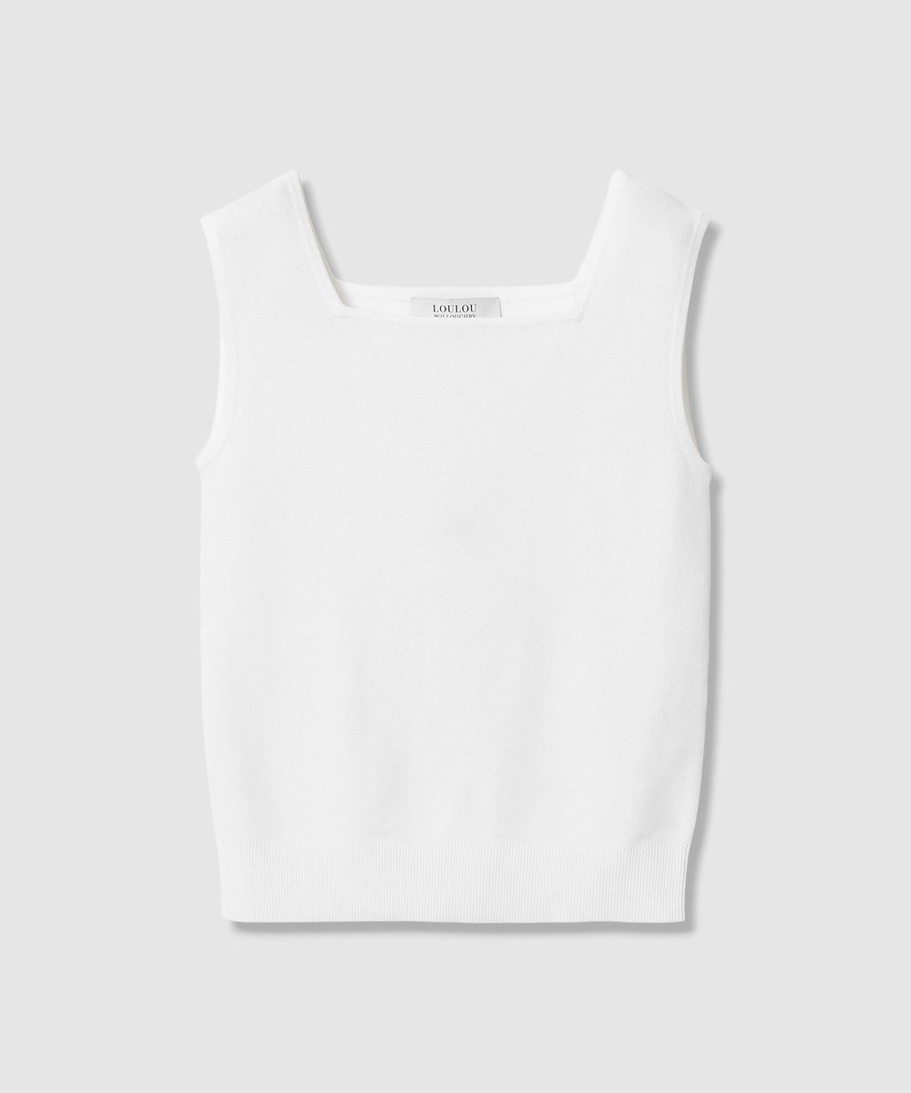 LOULOU WILLOUGHBY 【LOULOU WILLOUGHBY】スクエアタンクトップ オフホワイト (02)