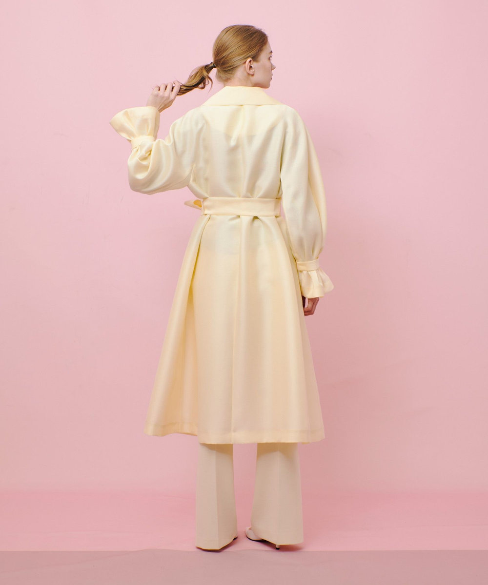 LOULOU WILLOUGHBY 【LOULOU WILLOUGHBY】シルキーダブルクロスドレスコート イエロー (21)