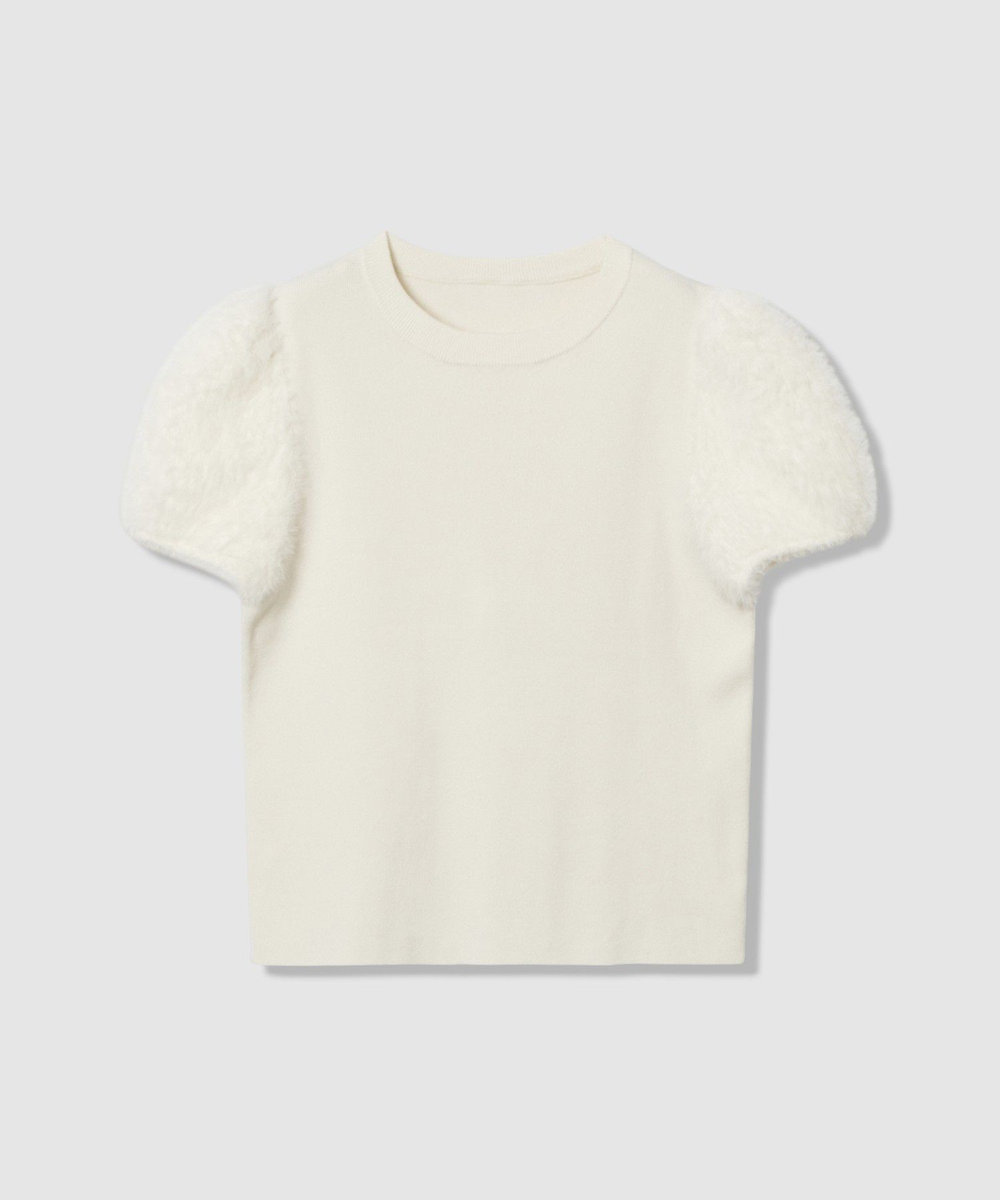 LOULOU WILLOUGHBY WEB限定【LOULOU WILLOUGHBY】フェザースリーブプルオーバー オフホワイト (02)