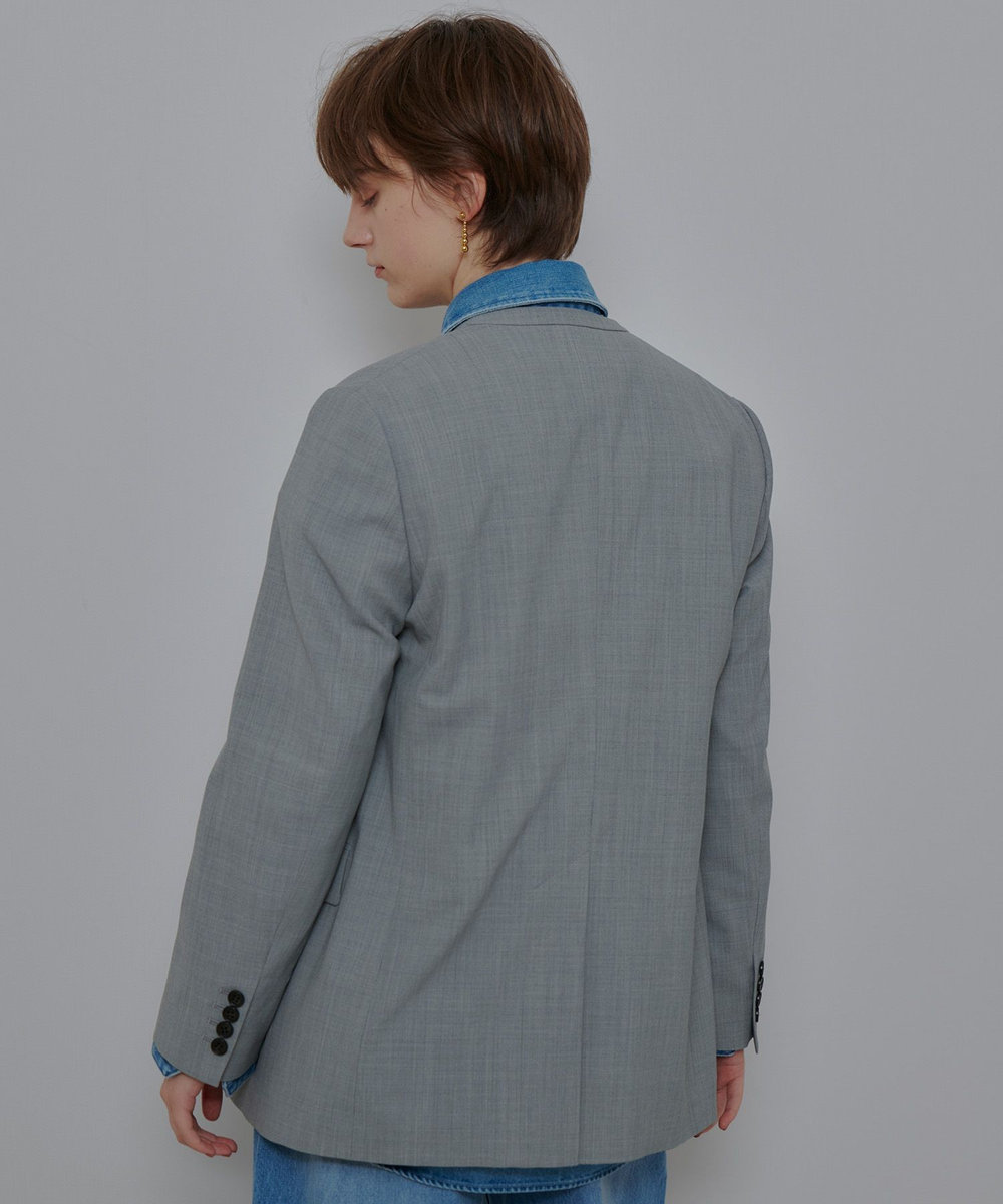 allureville ストレッチノーカラージャケット ライトグレー (91)