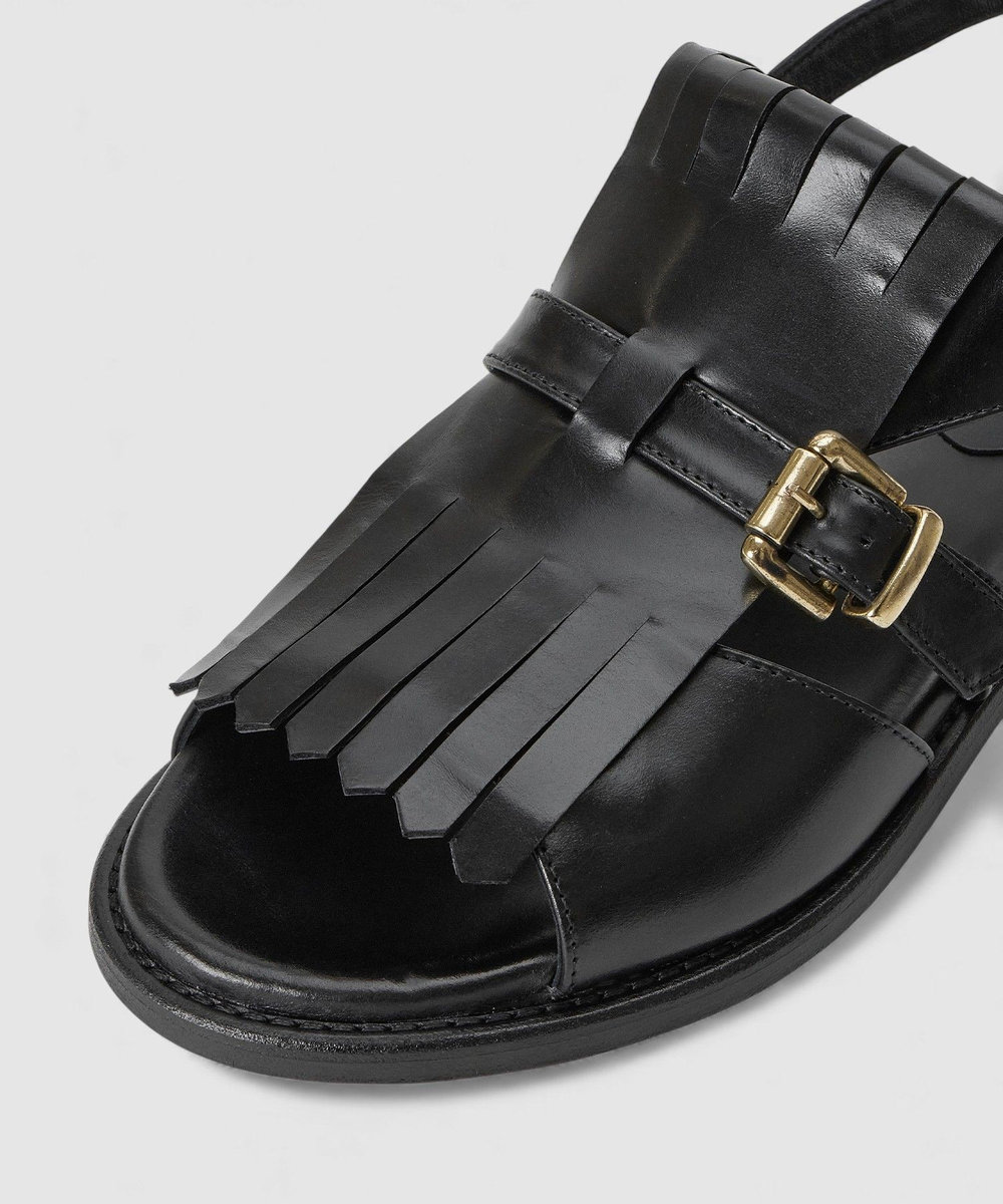 buying 【LUCA GROSSI(ルカ グロッシ)】TASSEL SANDAL ブラック (95)