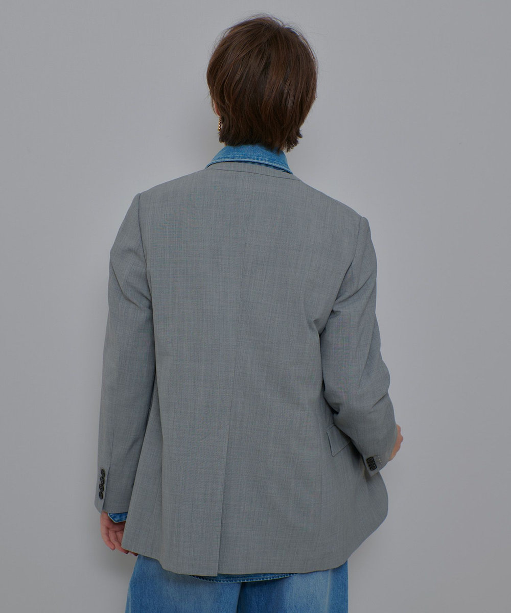 allureville ストレッチノーカラージャケット ライトグレー (91)