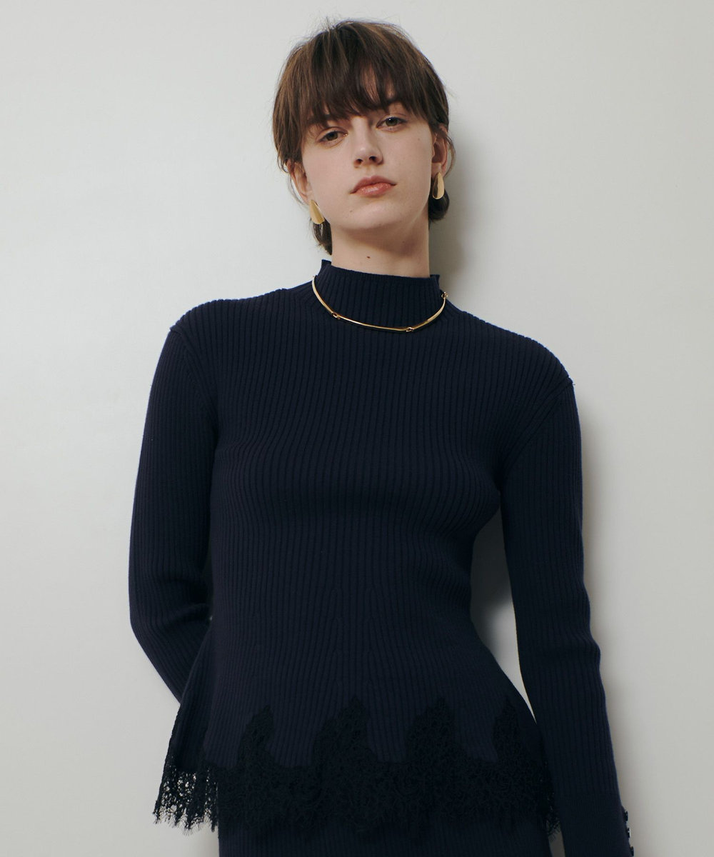 allureville レースドッキングリブプルオーバー ネイビー (65)