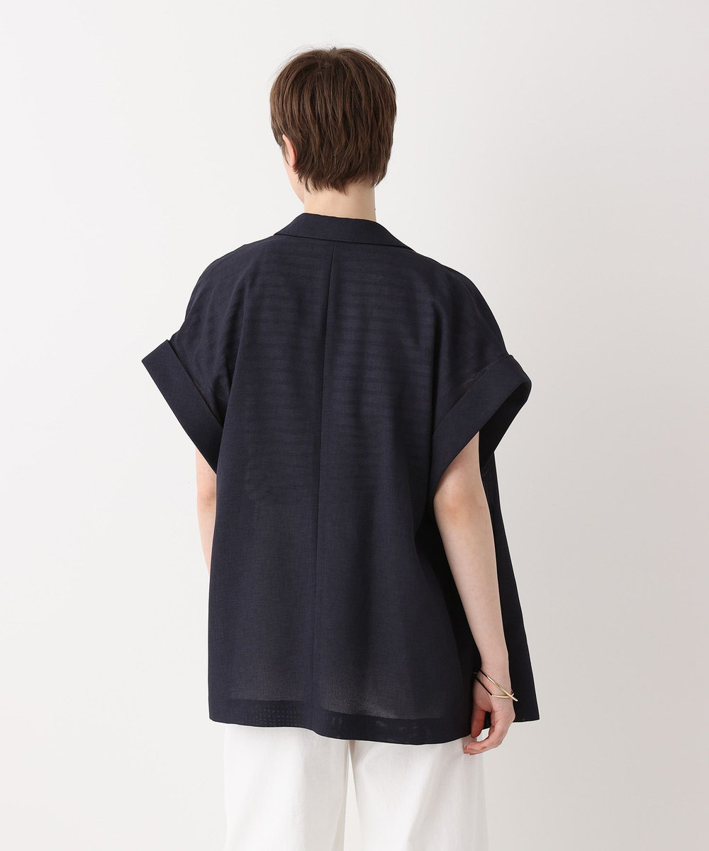 allureville スラブメッシュフレンチスリーブジャケット ネイビー (67)