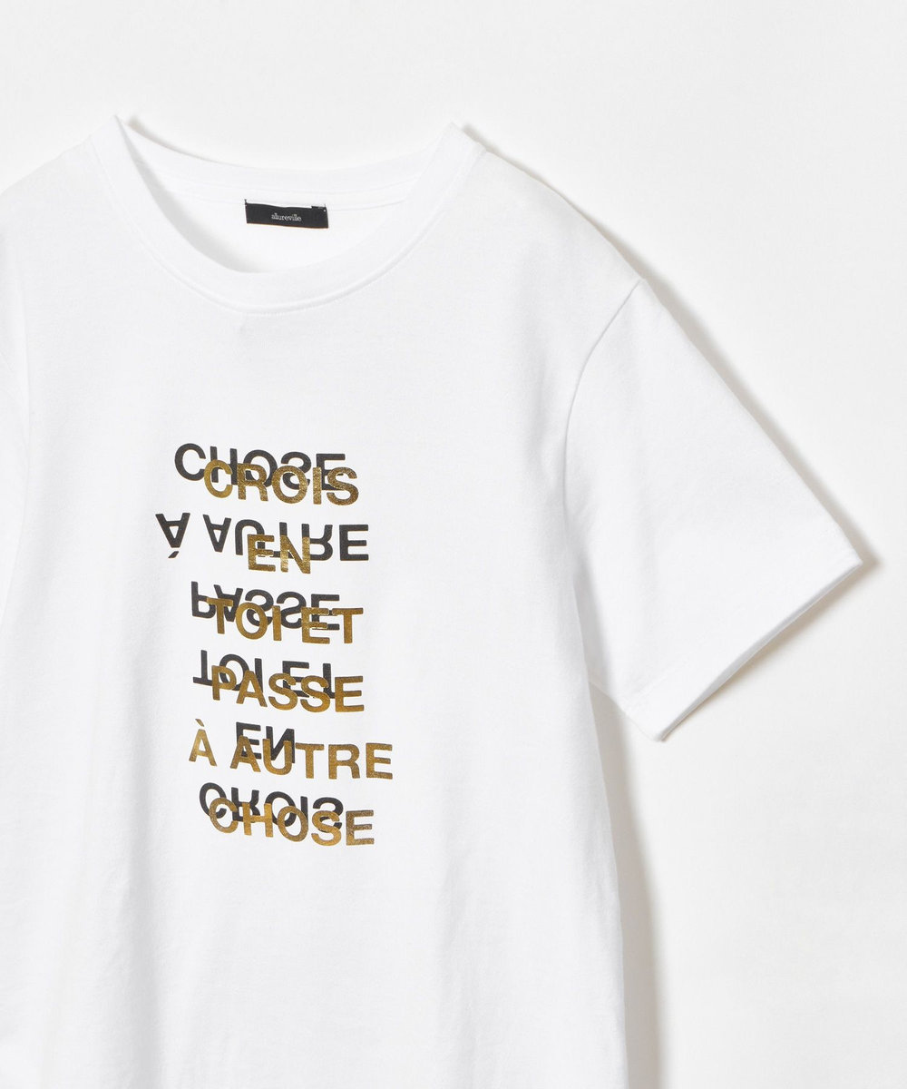 allureville メタリックレイヤードロゴＴシャツ オフホワイト (02)