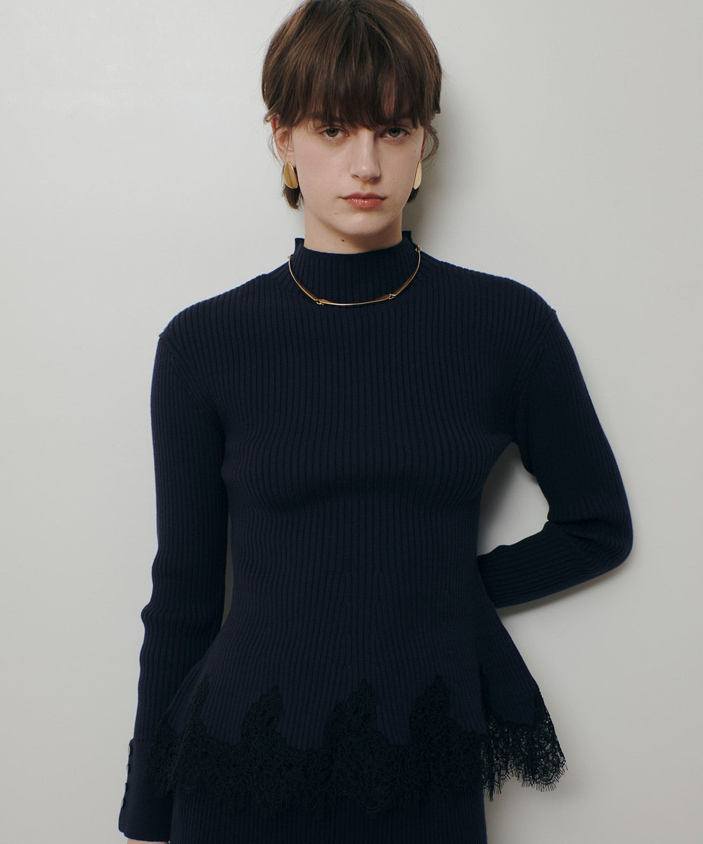 allureville レースドッキングリブプルオーバー ネイビー (65)