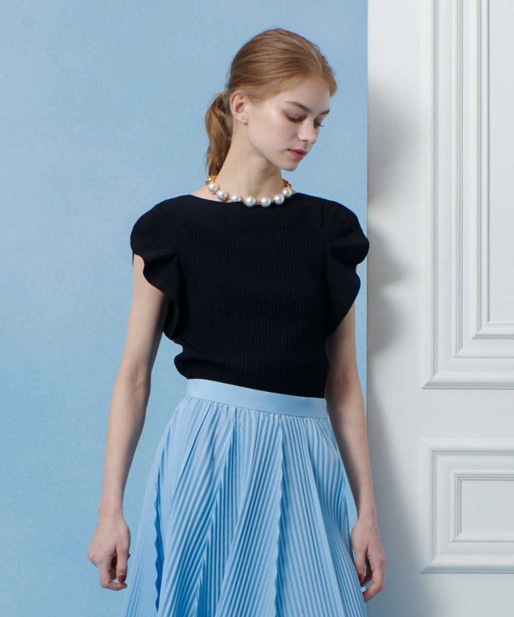 LOULOU WILLOUGHBY 【LOULOU WILLOUGHBY】スキャーラッププルオーバー ブラック (95)