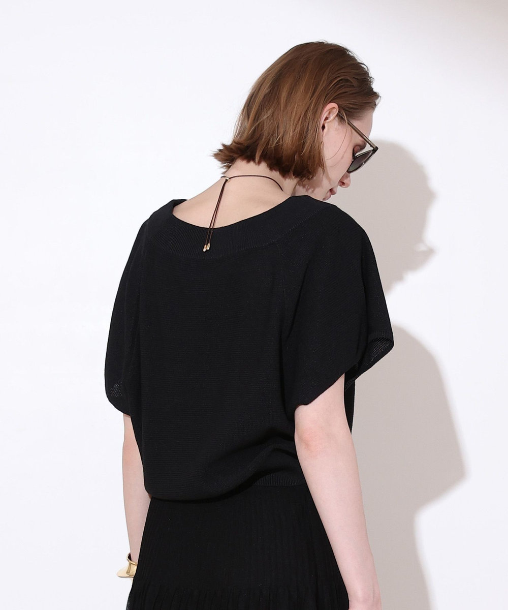 allureville ペーパーブレンドフレアスリーブプルオーバー ブラック (95)