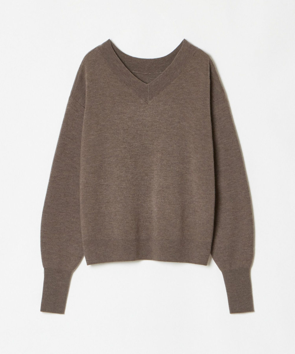 allureville 【セットアップ対応可能】ウールスムース2WAYネックプルオーバー モカ (85)