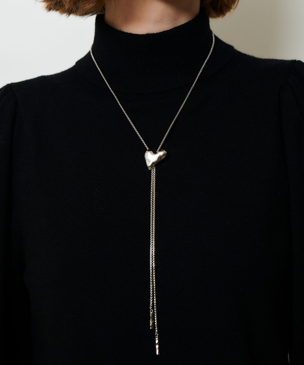 allureville ハートモチーフループタイネックレス シルバー (90)