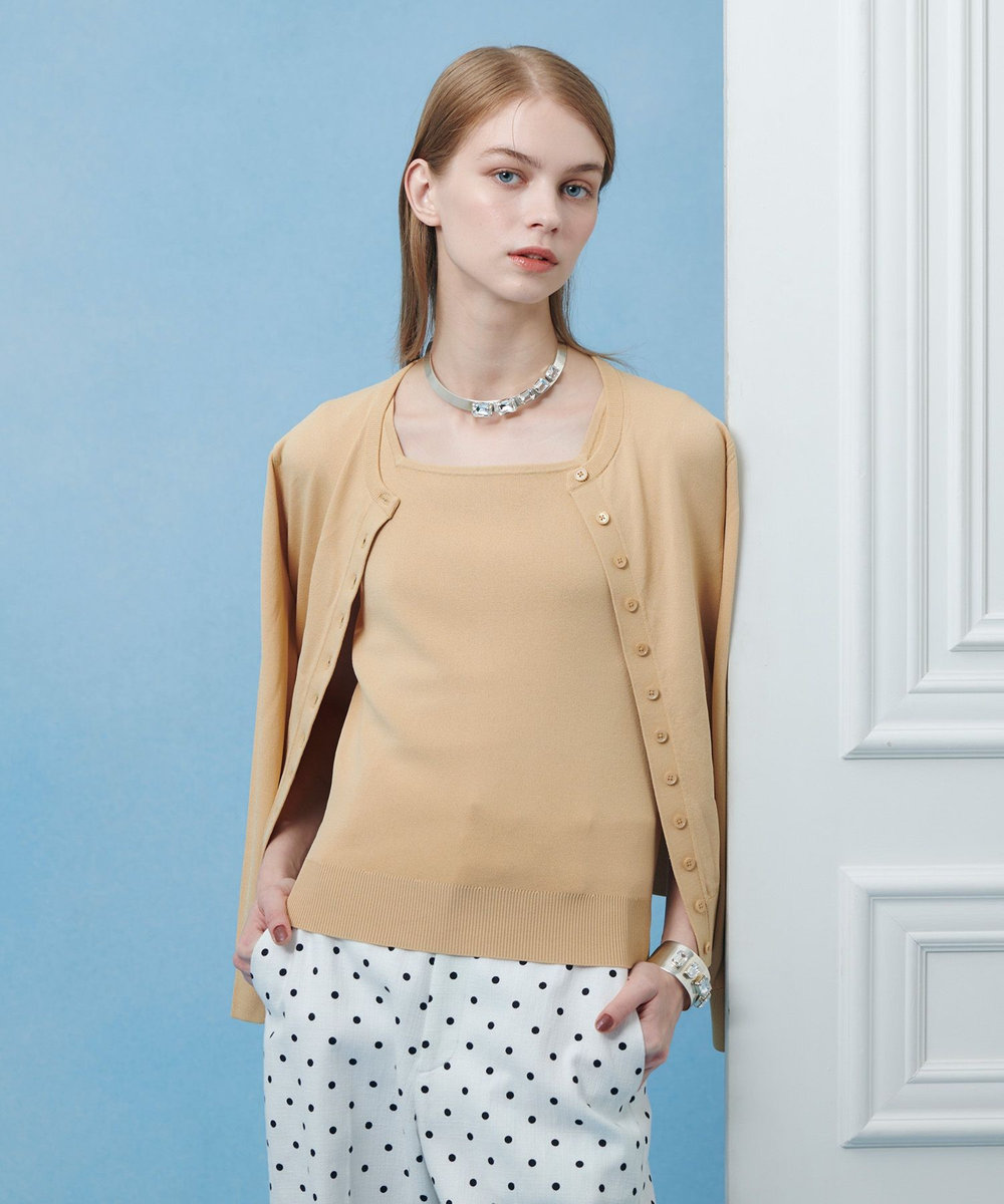 LOULOU WILLOUGHBY 【LOULOU WILLOUGHBY】スクエアタンクトップ ベージュ (11)