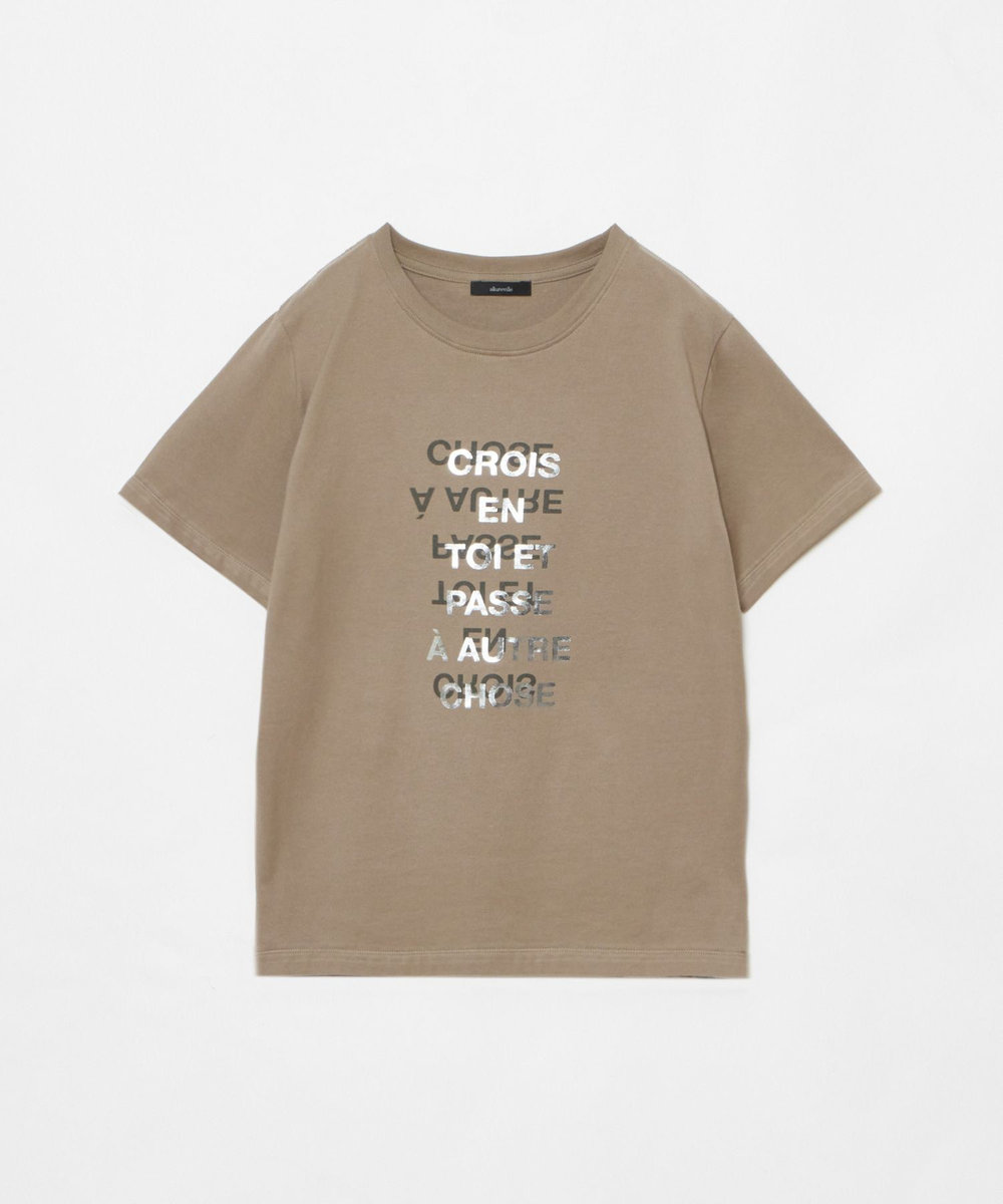 allureville メタリックレイヤードロゴＴシャツ モカ (85)