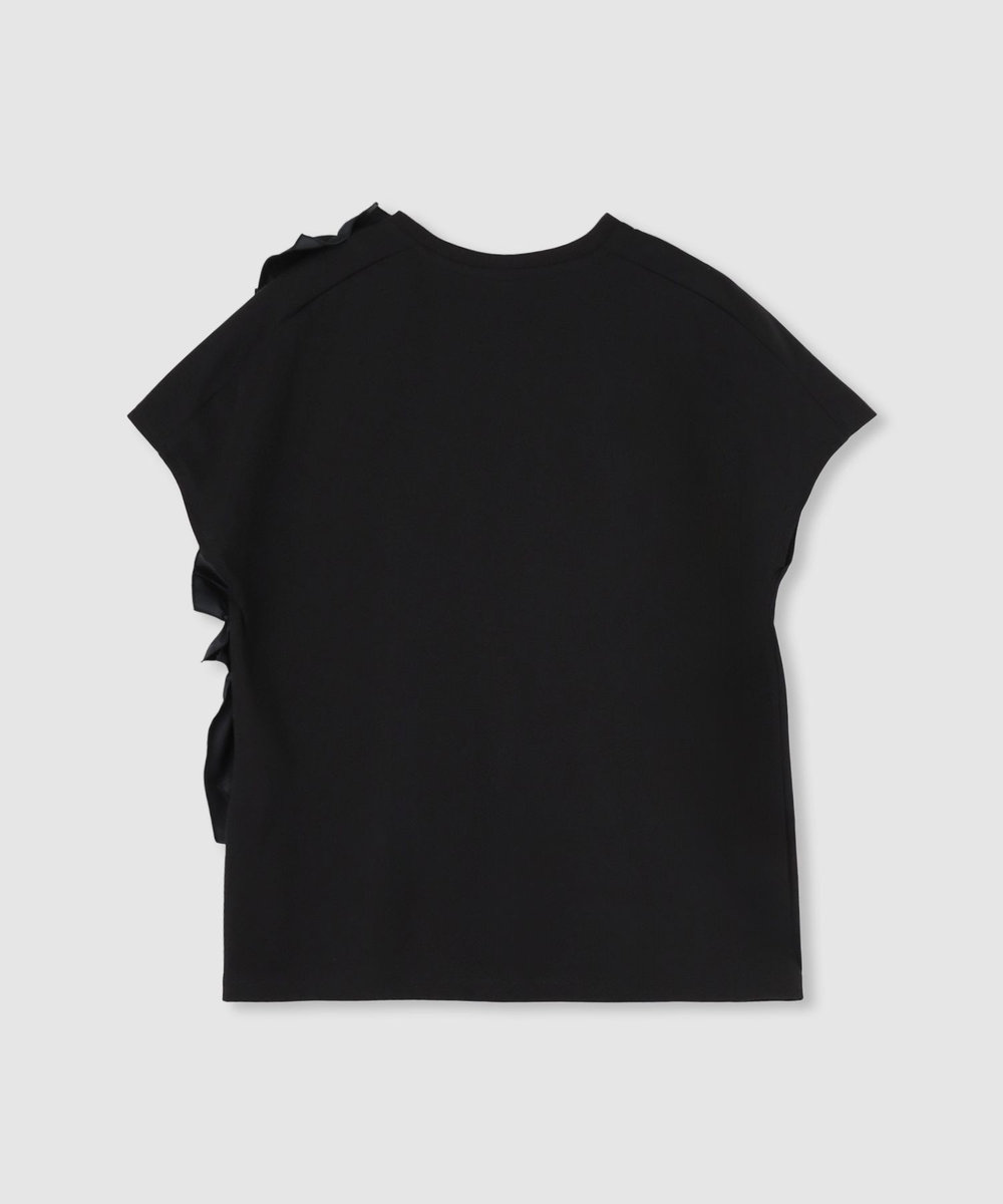 LOULOU WILLOUGHBY 【LOULOU WILLOUGHBY】ギャザーレイヤーTシャツ ブラック (95)