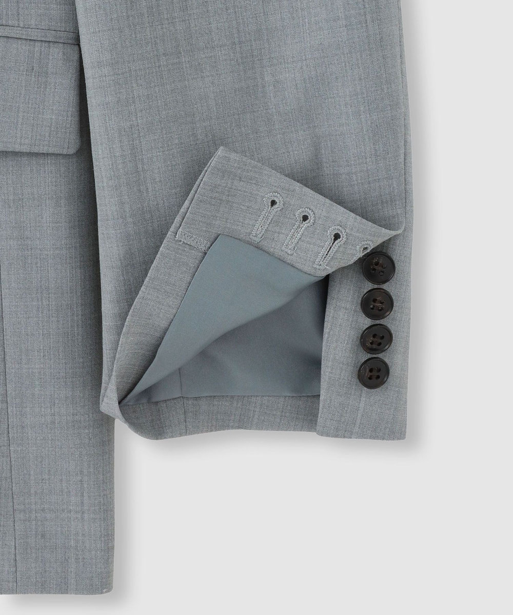 allureville ストレッチノーカラージャケット ライトグレー (91)