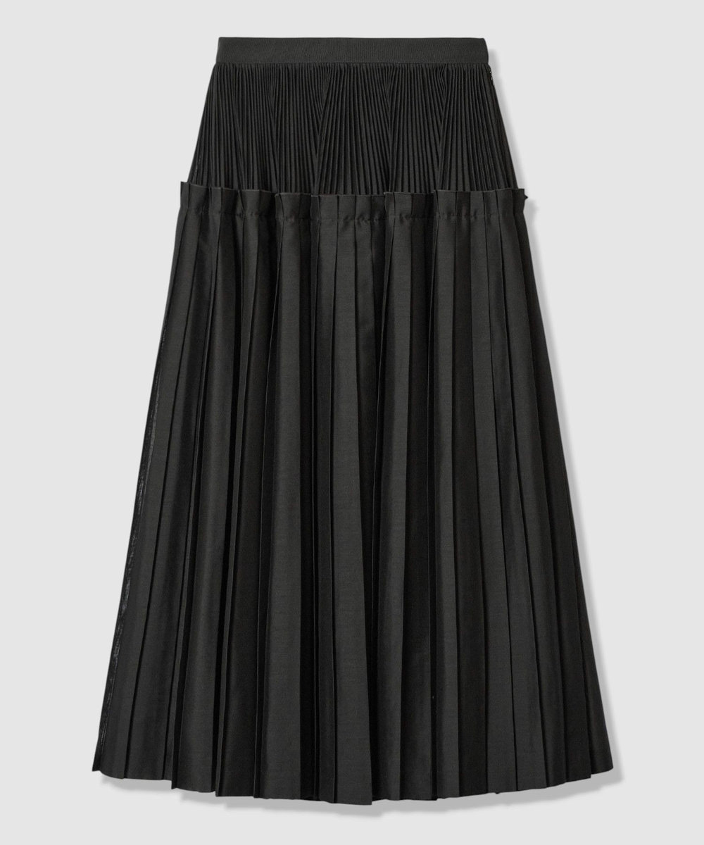 LOULOU WILLOUGHBY 【LOULOU WILLOUGHBY】カールマイヤープリーツスカート ブラック (95)