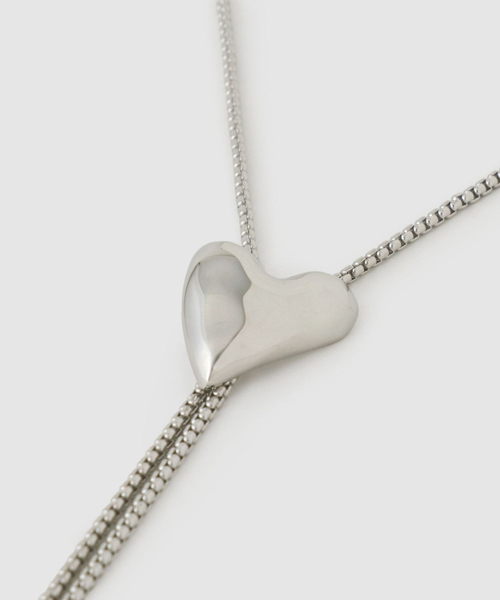 allureville ハートモチーフループタイネックレス シルバー (90)