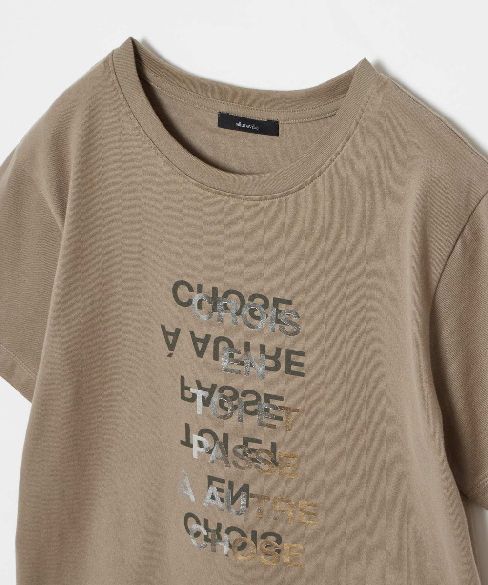 allureville メタリックレイヤードロゴＴシャツ モカ (85)