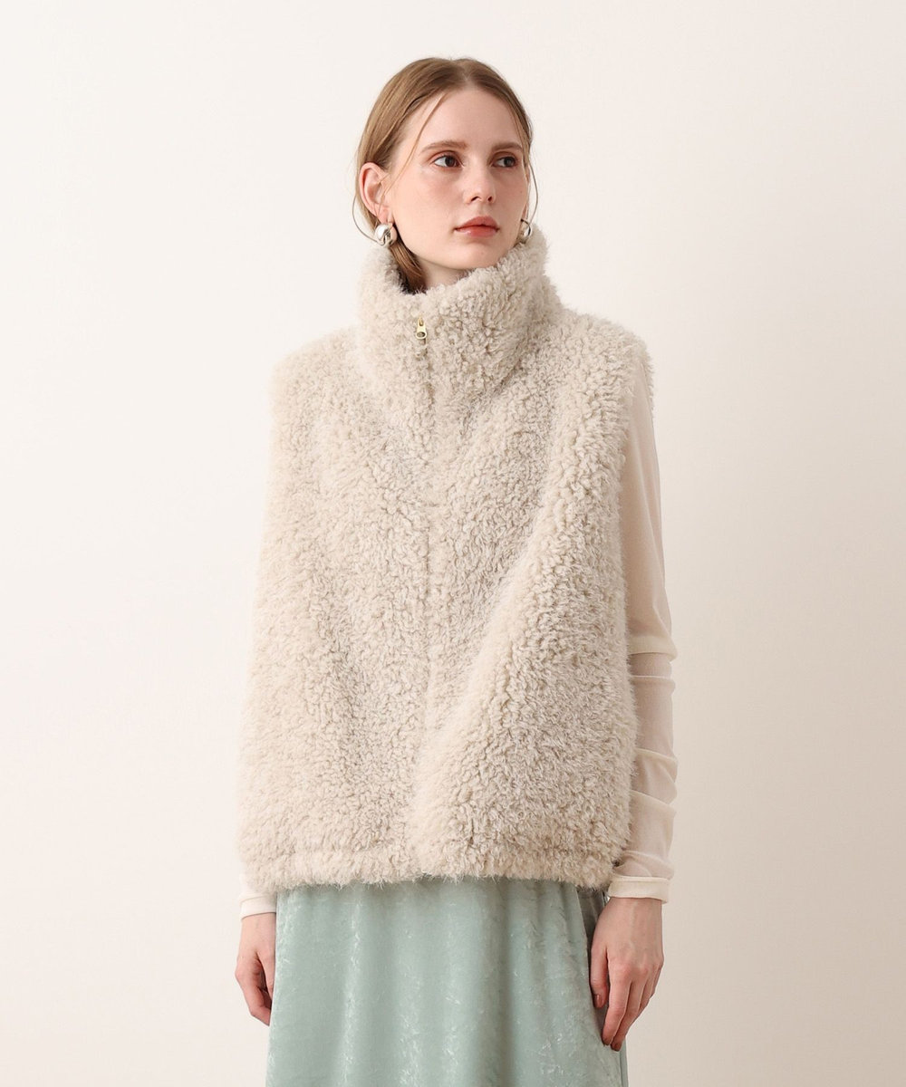 allureville フェイクカシミヤスタンドジレ グレージュ (15)