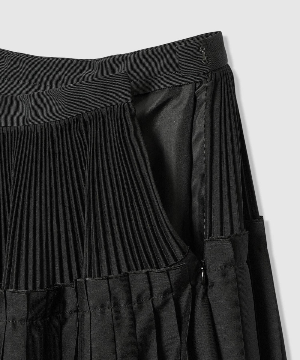 LOULOU WILLOUGHBY 【LOULOU WILLOUGHBY】カールマイヤープリーツスカート ブラック (95)