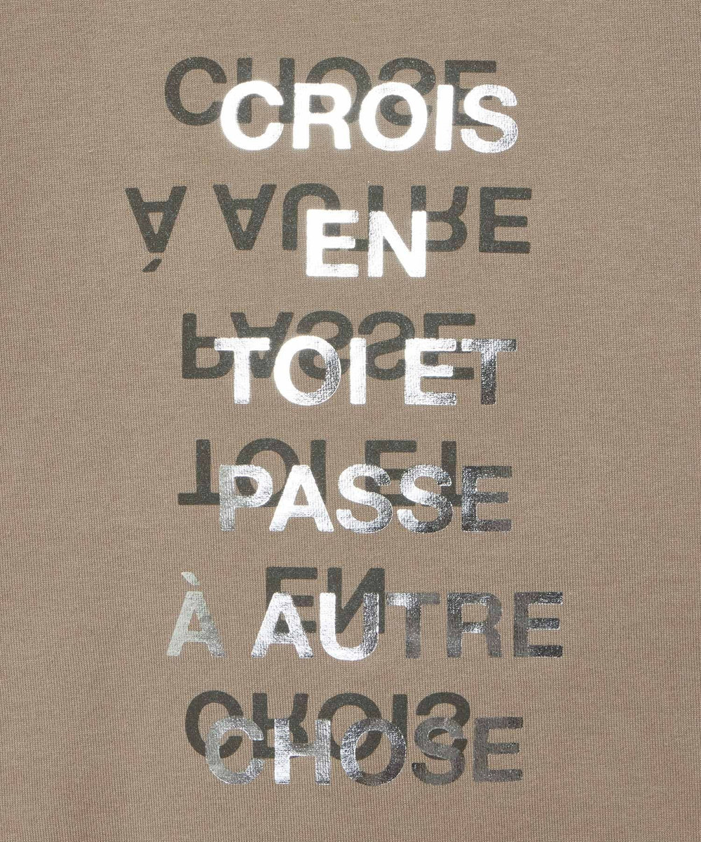 allureville メタリックレイヤードロゴＴシャツ モカ (85)