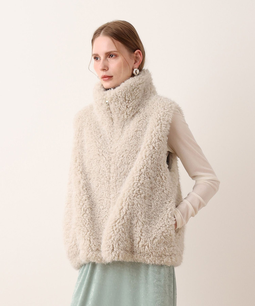 allureville フェイクカシミヤスタンドジレ グレージュ (15)
