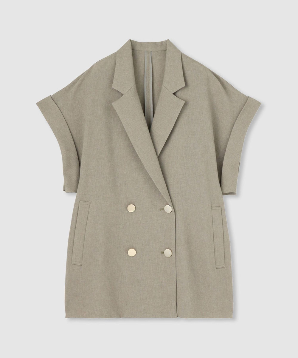 allureville スラブメッシュフレンチスリーブジャケット カーキ (76)