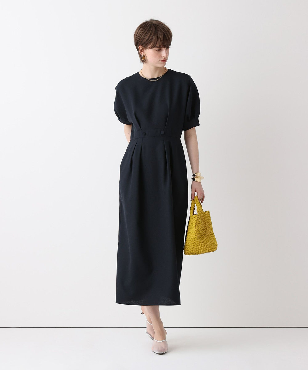 allureville リネンライクタッキングワンピース ネイビー (65)