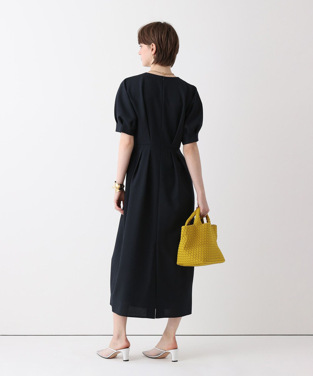 allureville リネンライクタッキングワンピース ネイビー (65)