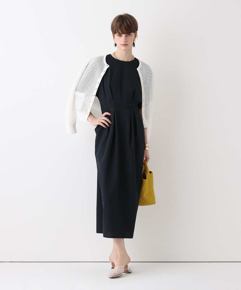 allureville リネンライクタッキングワンピース ネイビー (65)