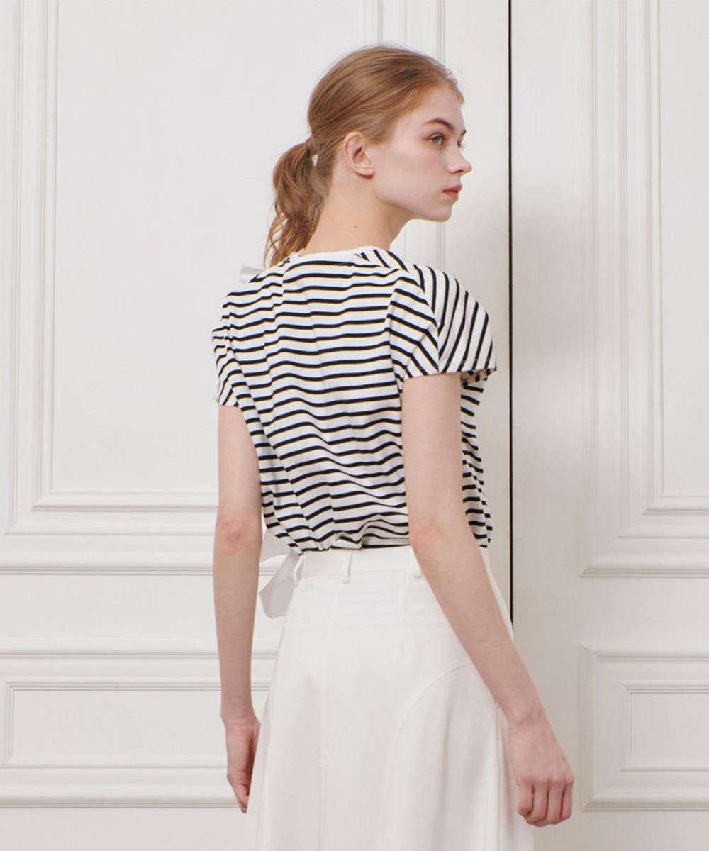 LOULOU WILLOUGHBY 【LOULOU WILLOUGHBY】ギャザーレイヤーTシャツ ブラック系 (98)